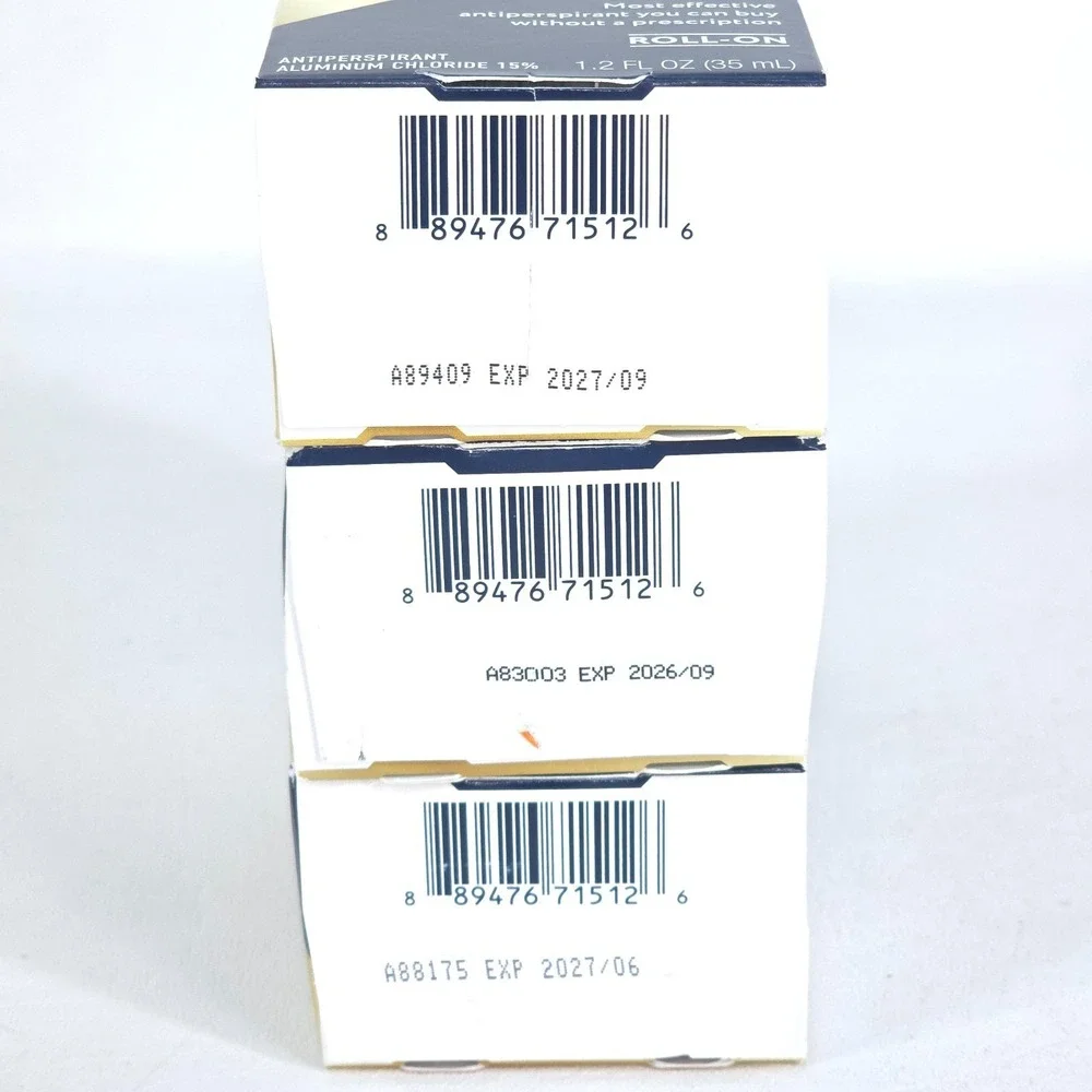 3 Pk Certain‎ Dri Clinical Strength Roll On Antiperspirant 1.2oz Hyperhidrosis